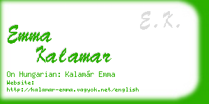 emma kalamar business card